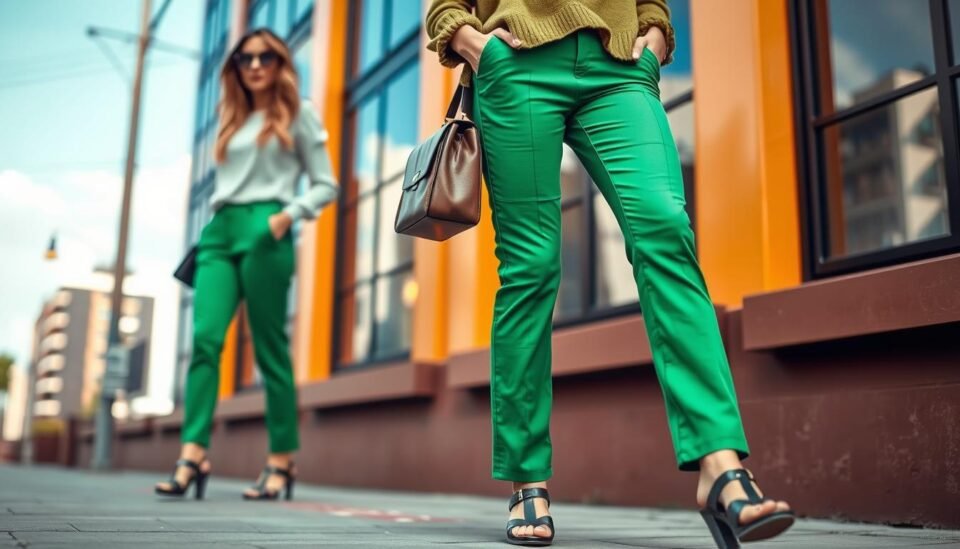 green pants outfit